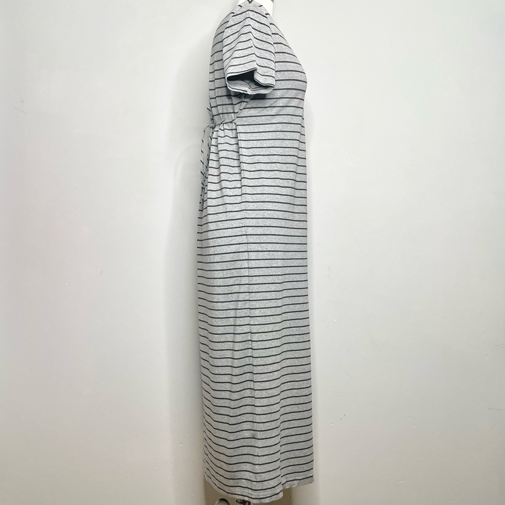 MIMI MATERNITY Short Sleeve Striped T-Shirt Maxi Dress - Picture 4 of 6